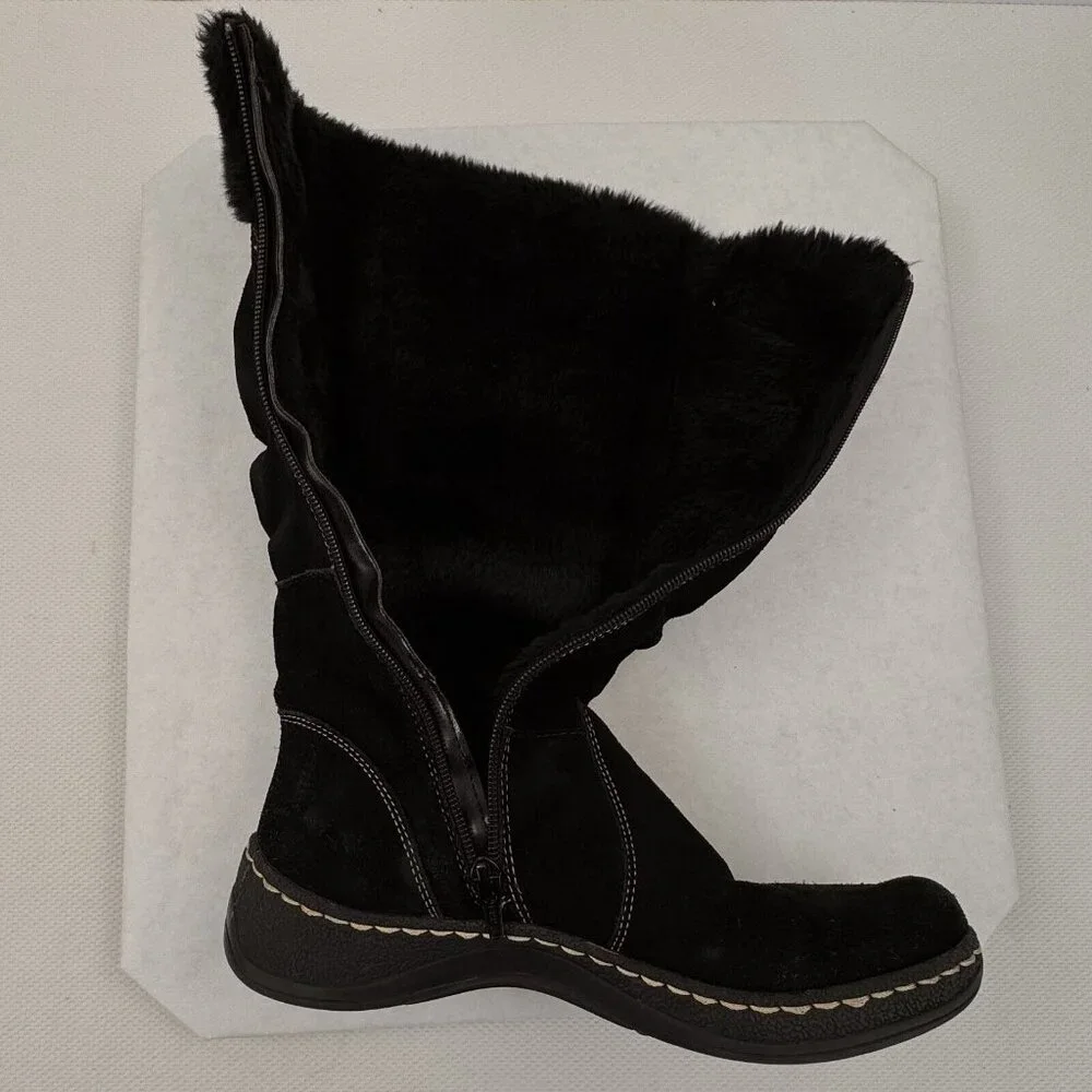Bare Traps Womens Black Esha Leather Upper Faux Fur Mid Calf Boots Size 9M - Picture 5 of 15
